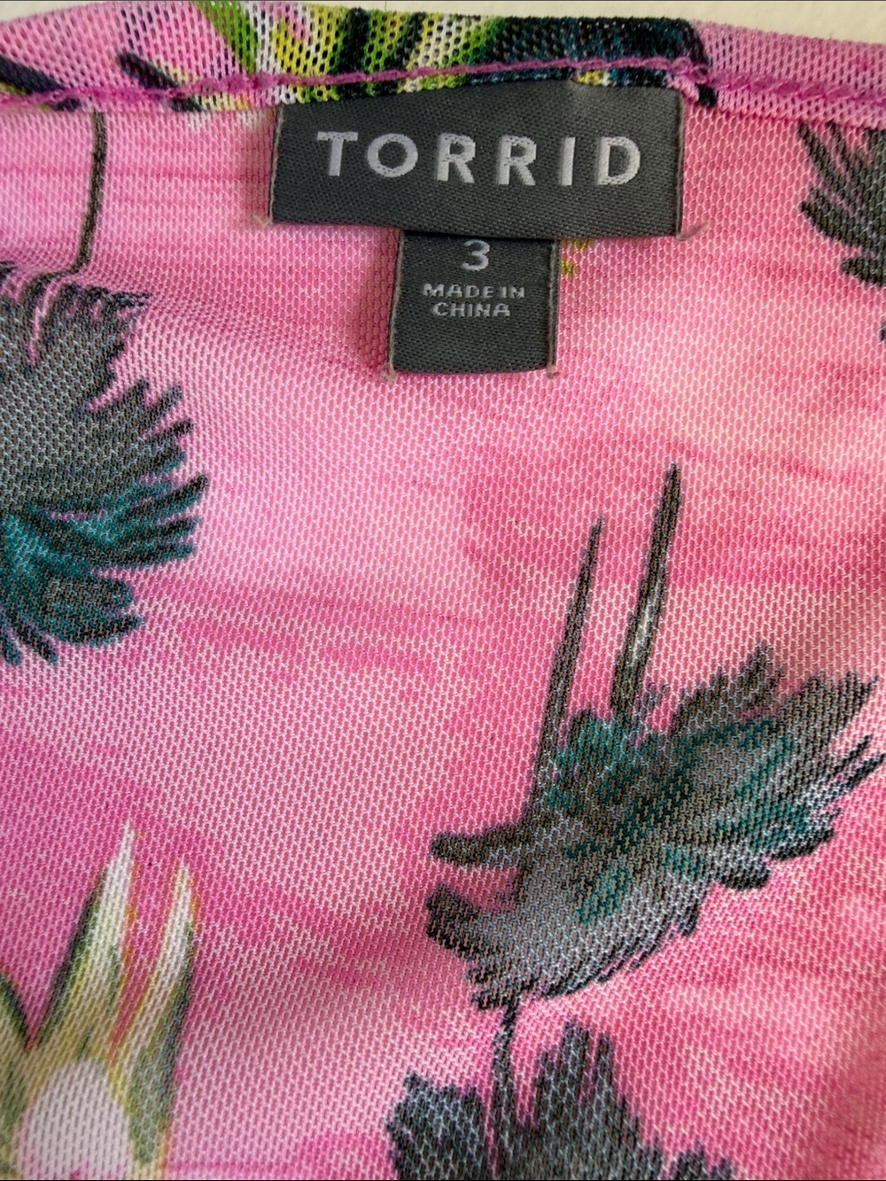 torrid Pink Floral V-Neck swim coverup - Picture 5 of 8